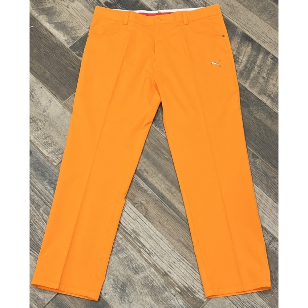 PUMA DRY CELL Orange RICKIE FOWLER Ankle GOLF PANTS 34x28 Actual
